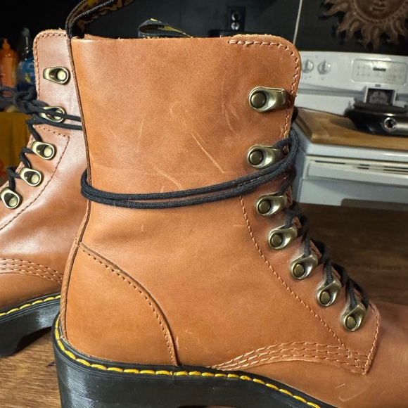 Dr. Martens Cognac Leather Combat Boots - Picture 4 of 10